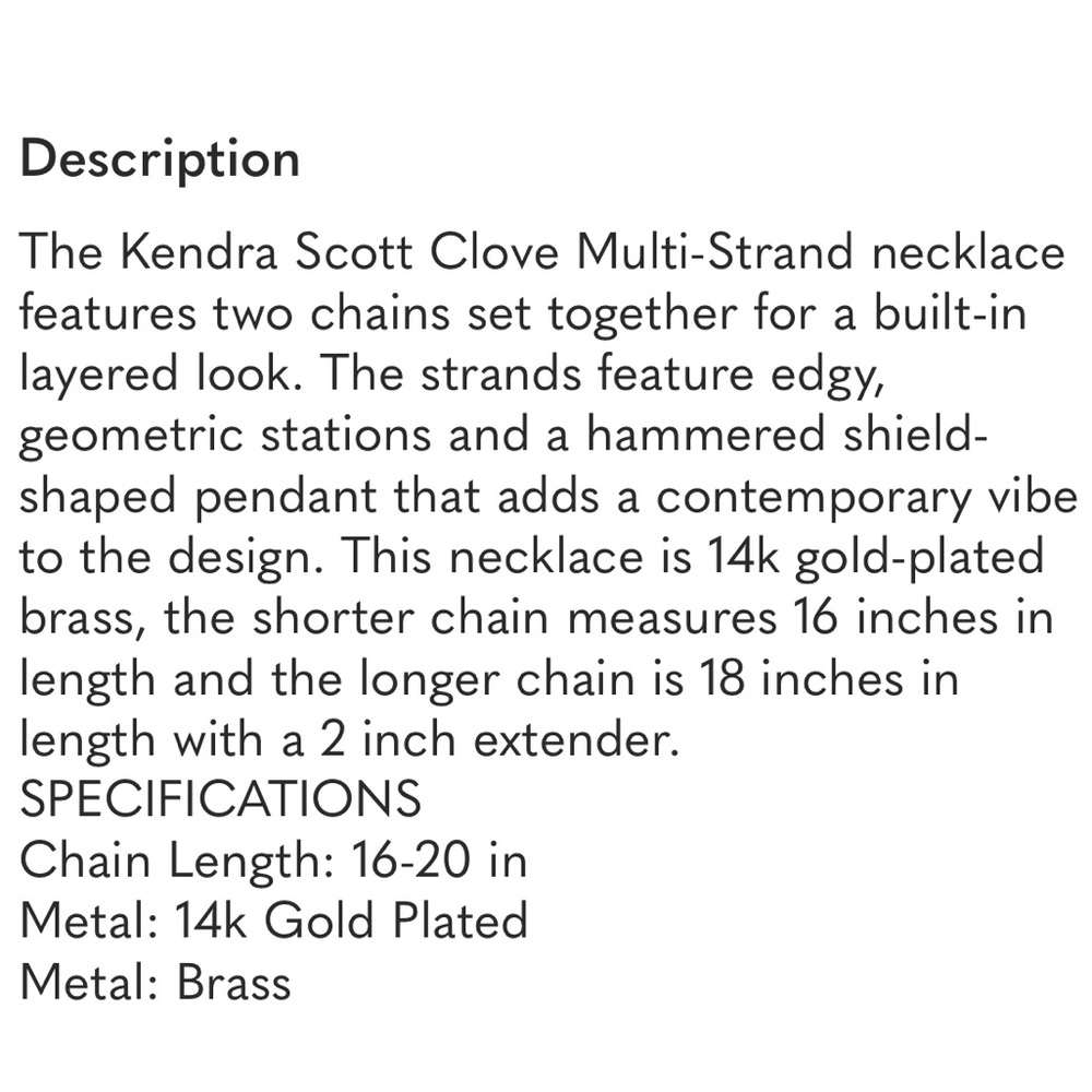 Kendra Scott Clove Gold Layered Necklace - Picture 8 of 8